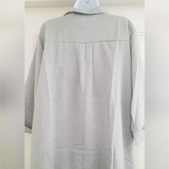NWOT Gray Chambray Trapeze Shirt Dress (XL) 3/4 Sleeves A-Line Tunic - Picture 4 of 7